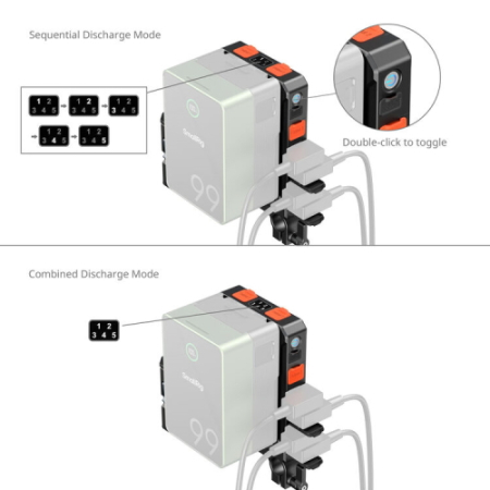 SmallRig 5881 - inteligentny adapter zasilania z płytką montażową do akumulatorów V-Mount (wersja z mocowaniem na 2x pręt 15mm)